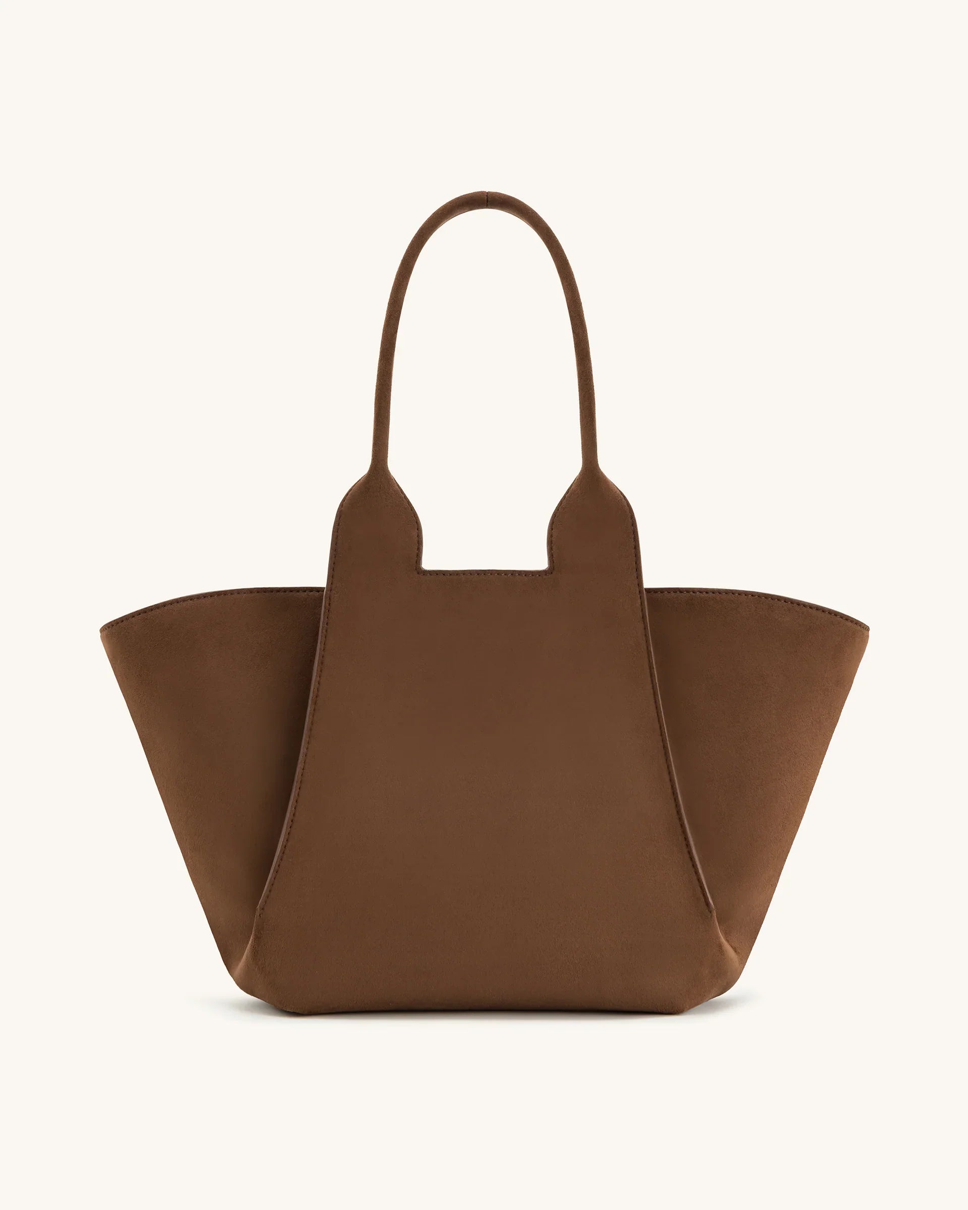 Cara Faux Suede Tote Bag - Mocha Brown