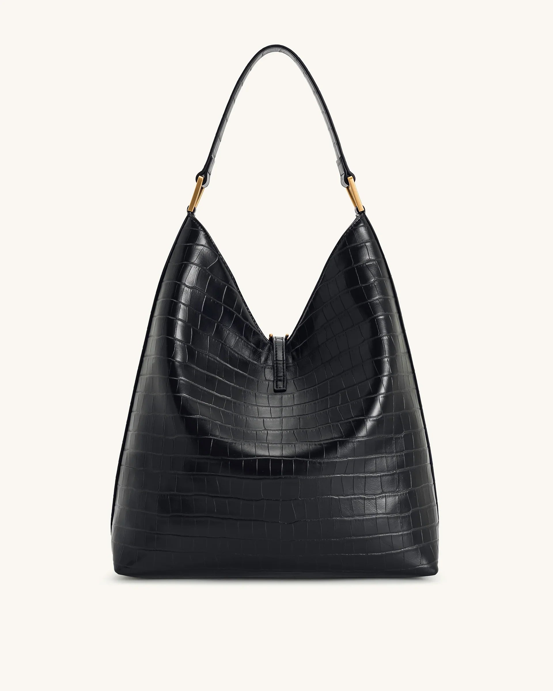 Aria Shoulder Bag - Black Croc