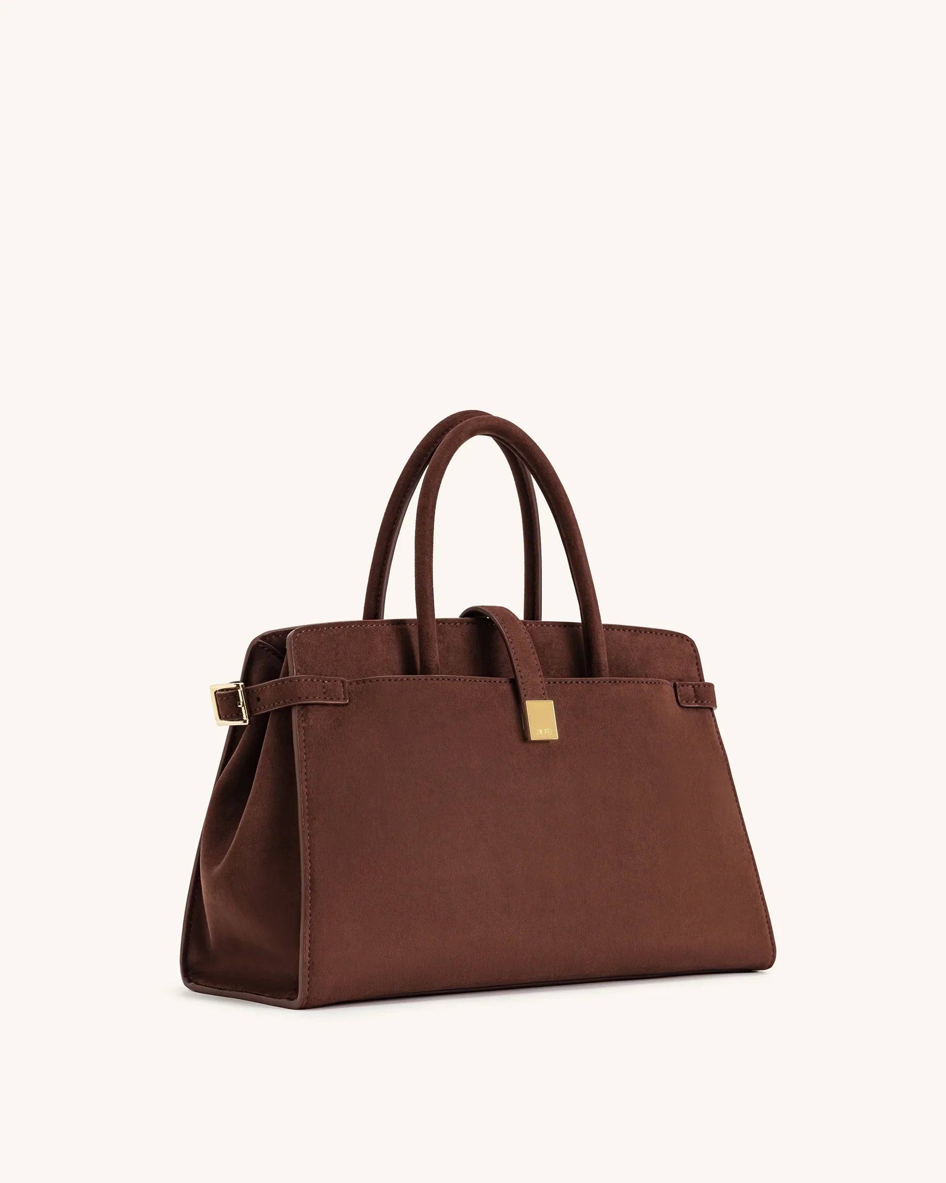 Saige Faux Suede Tote Bag - Brown