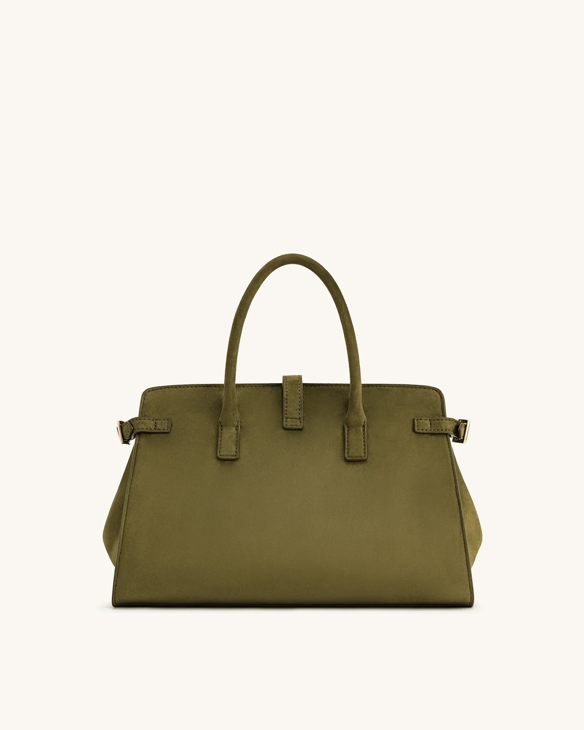 Saige Faux Suede Tote Bag - Olive Green
