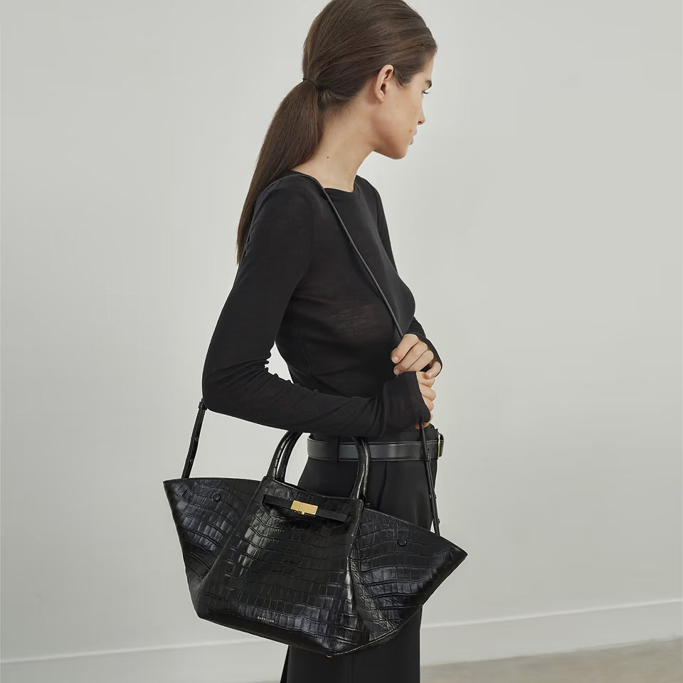 The Midi New York Croc Effect Black