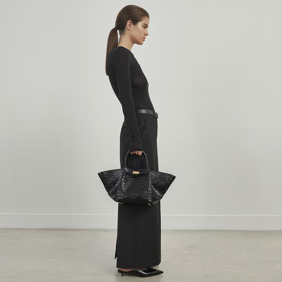 The Midi New York Croc Effect Black