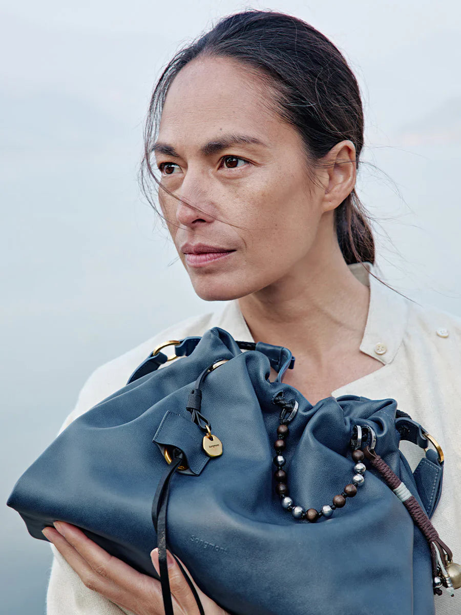 Small Gather Bag Set - Navy (Contrast Tone)