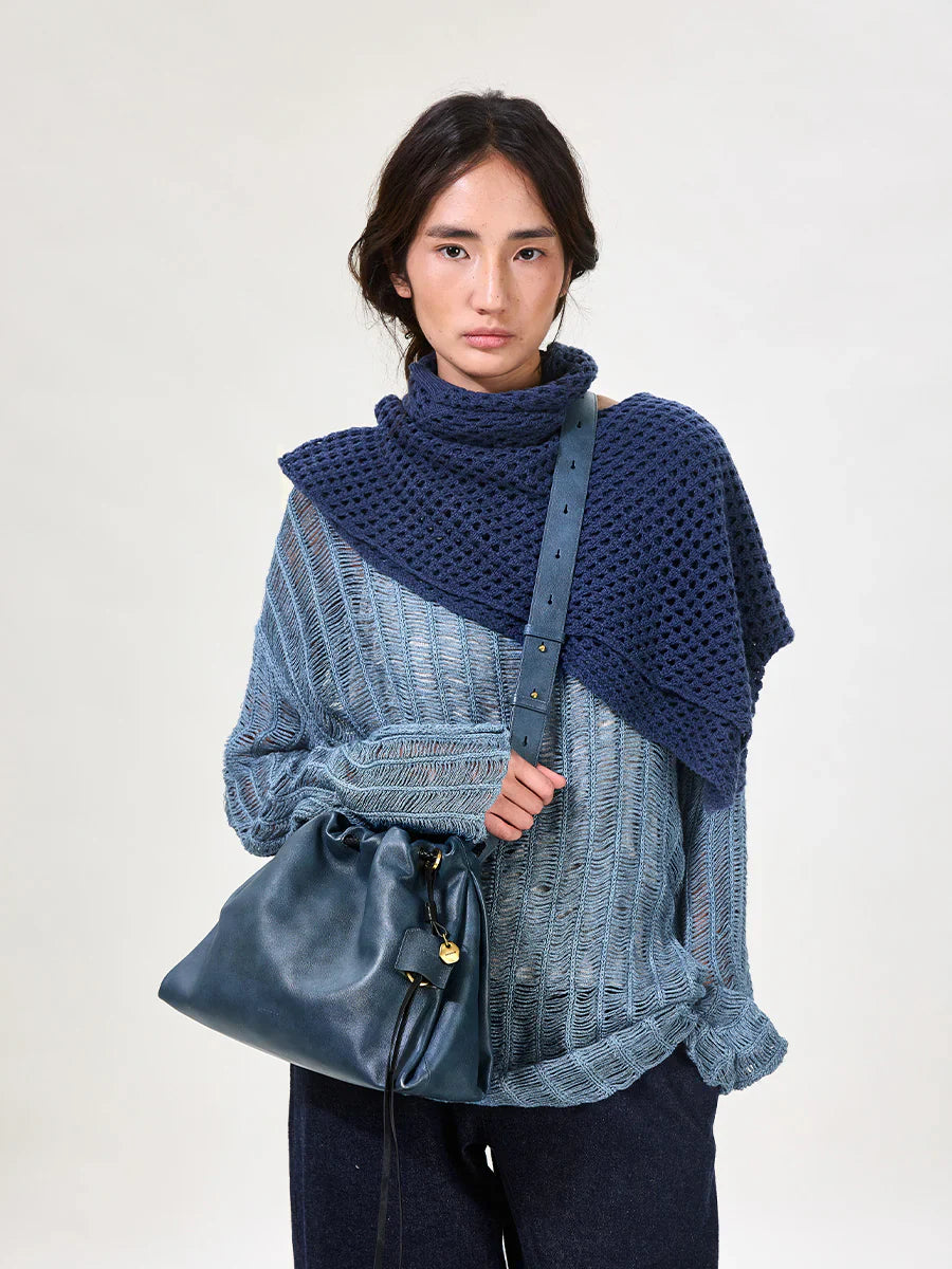 Small Gather Bag Set - Navy (Contrast Tone)