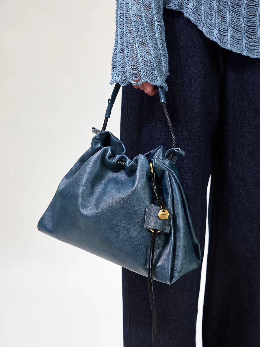Small Gather Bag Set - Navy (Contrast Tone)
