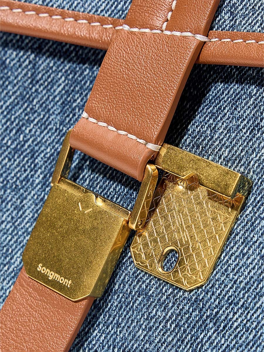 Small Shan Satchel Bag - Denim