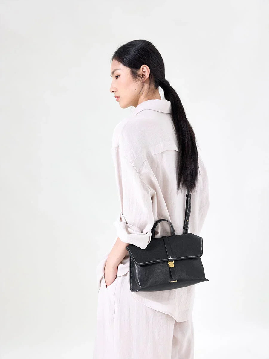 Small Shan Satchel Bag - Onyx