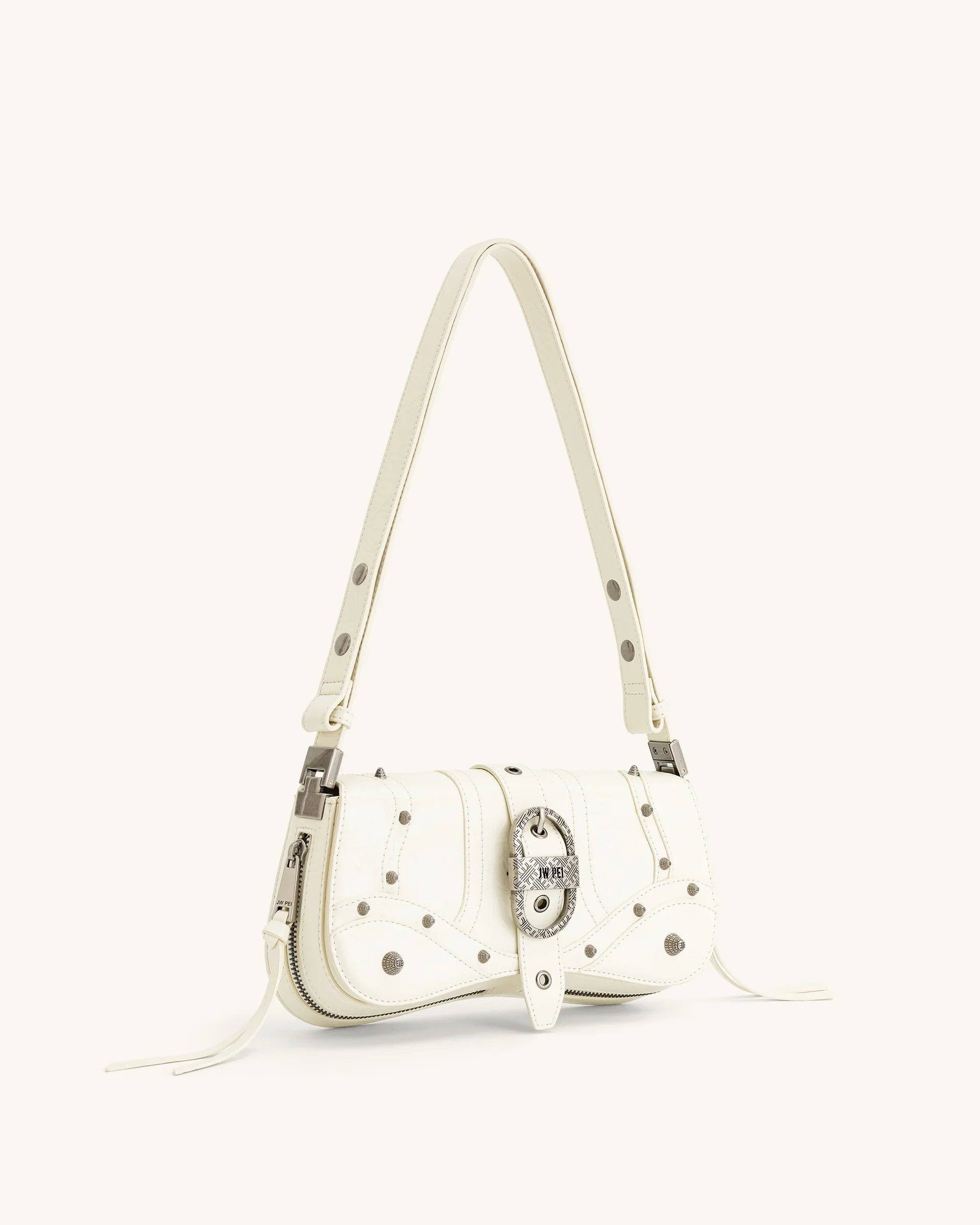 Joy Crushed Shoulder Bag - White