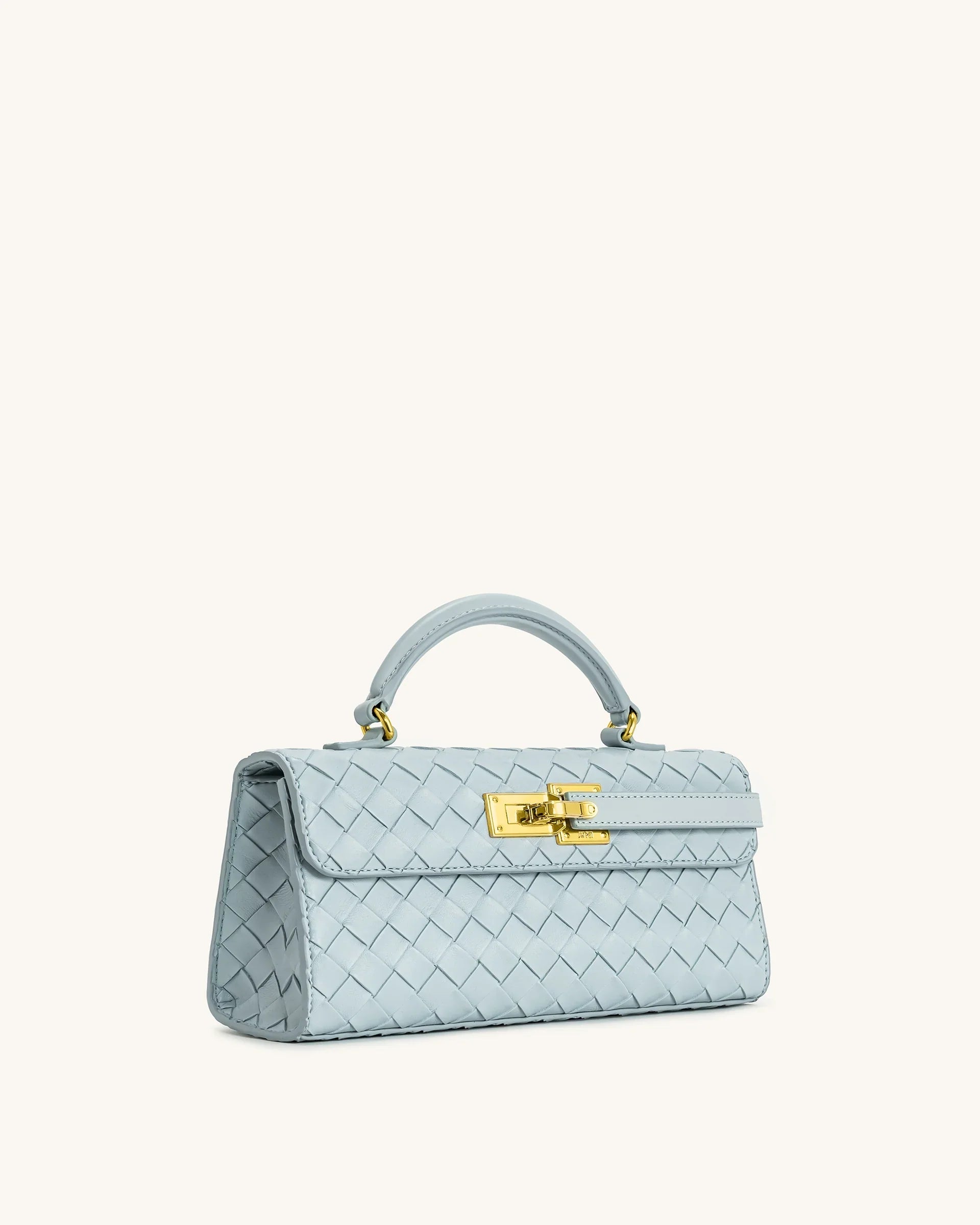Keyla Weave Texture Top Handle Bag - Blue