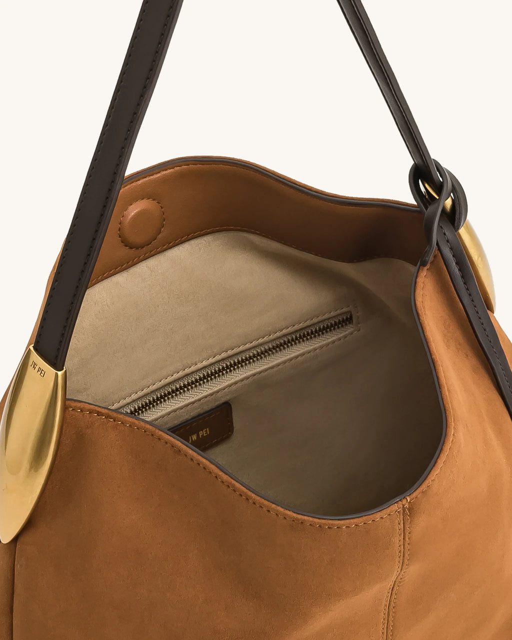 Nina Metal Charm Hobo Bag - Brown