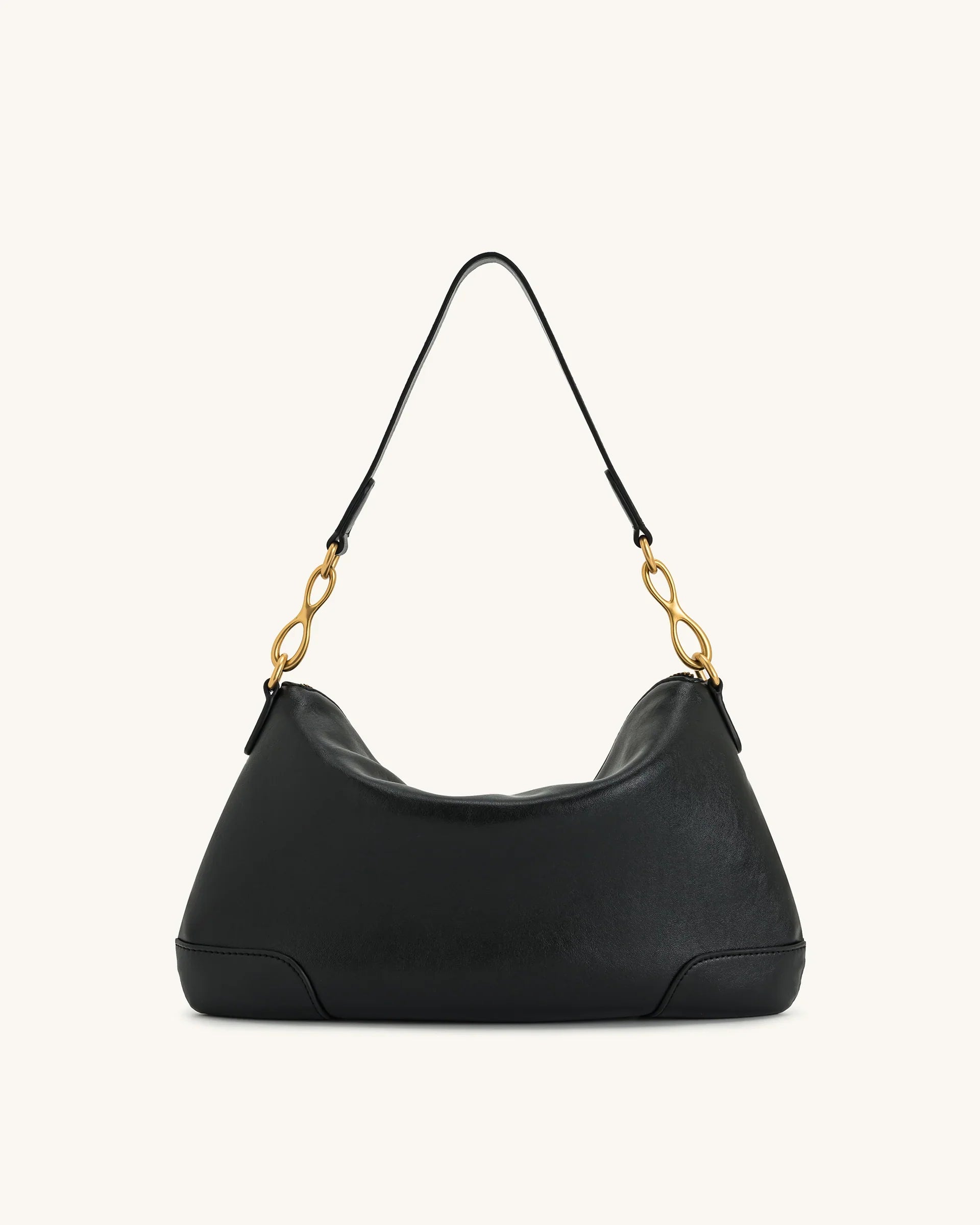 Jayla Metal Pendant Embellished Shoulder Bag - Black