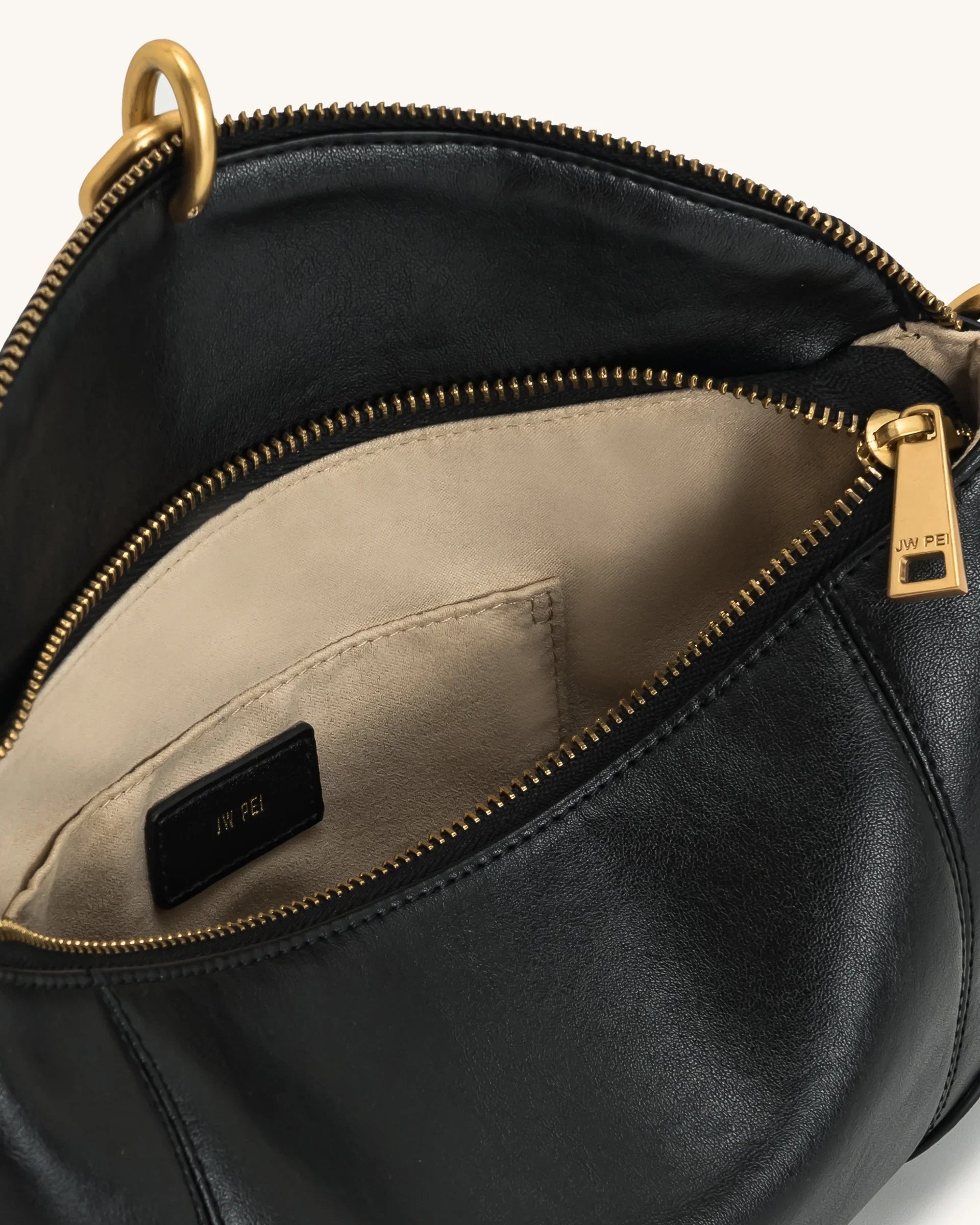 Jayla Metal Pendant Embellished Shoulder Bag - Black