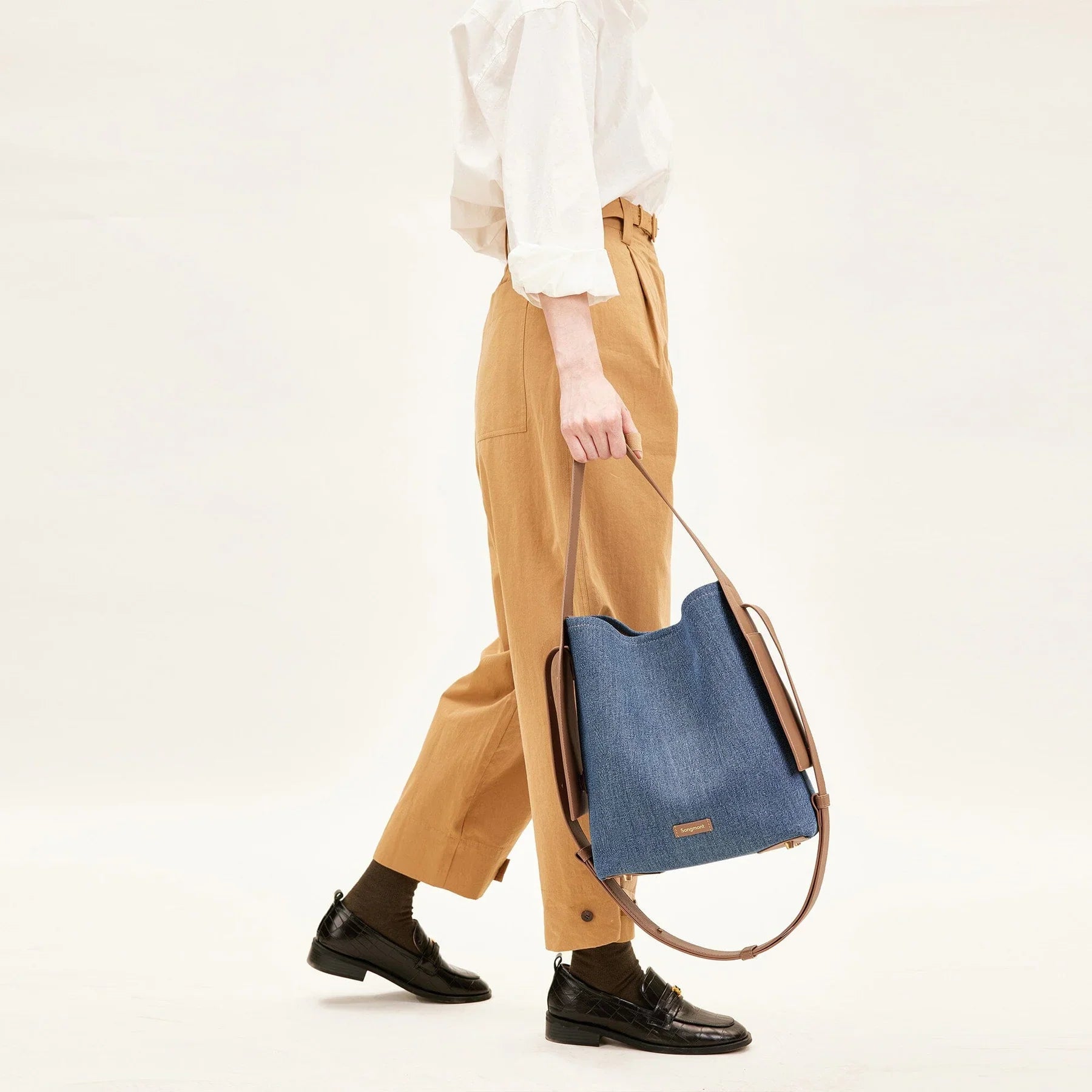 Medium Drippy Tote Bag - Denim