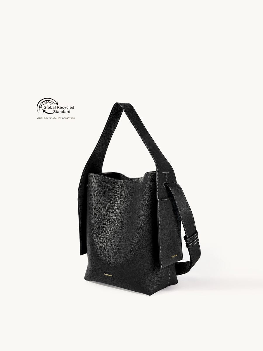 Medium Drippy Tote Bag (vegan leather) - Eco Onyx