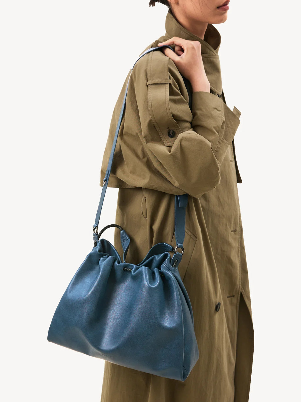 Medium Gather Bag Set - Navy (Contrast Tone)