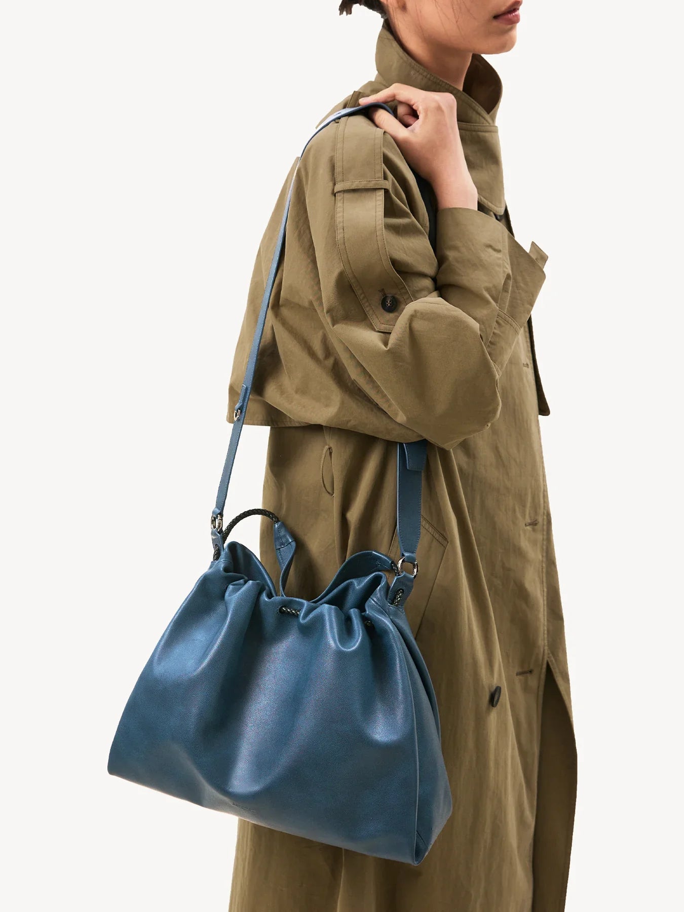 Medium Gather Bag Set - Navy (Contrast Tone)