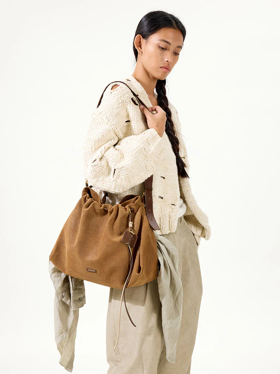 Medium Gather Bag Set - Ochre Suede