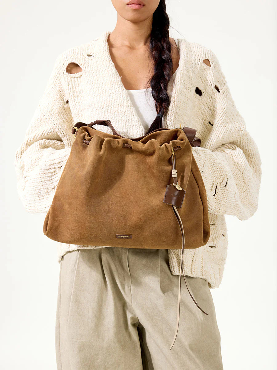 Medium Gather Bag Set - Ochre Suede