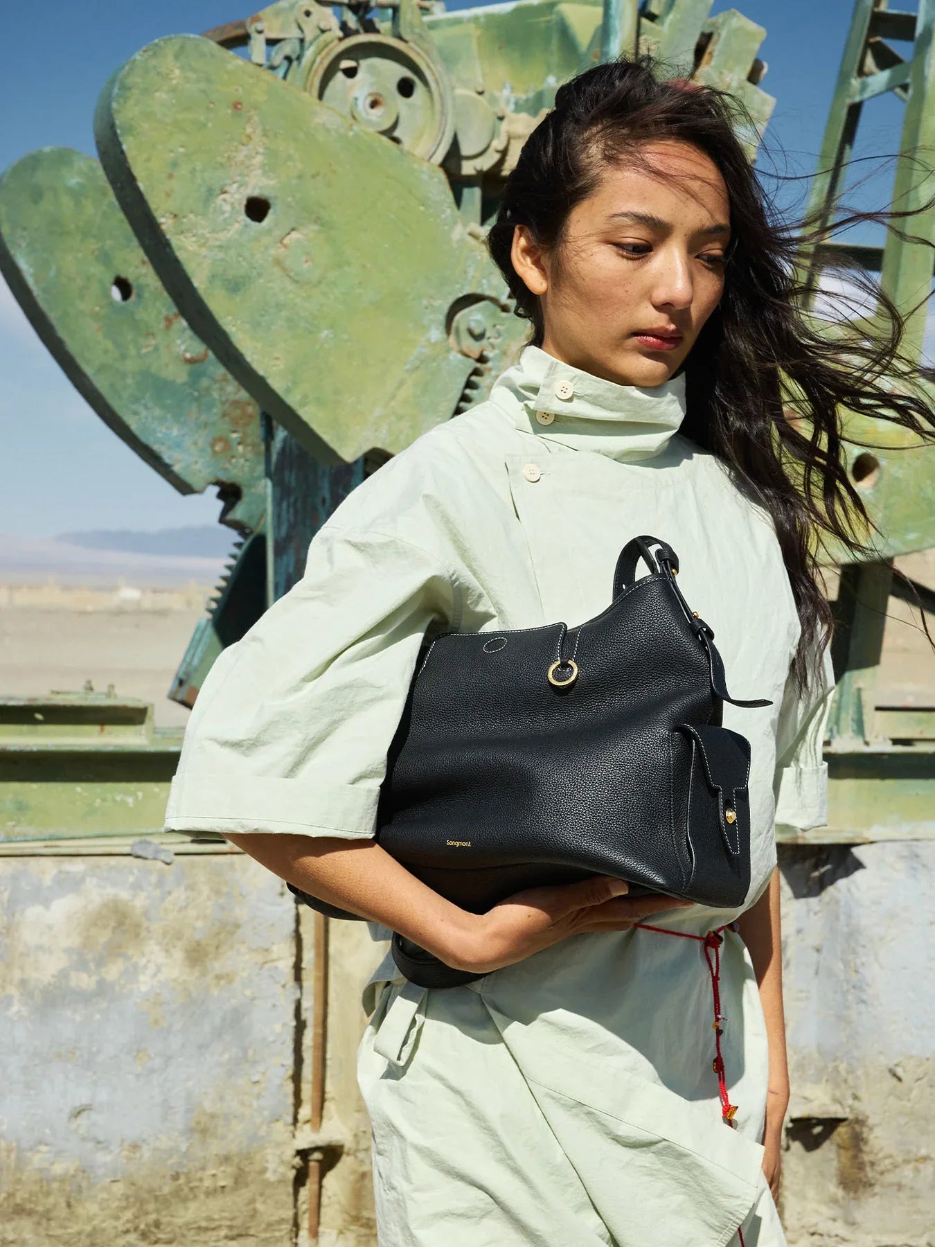 Medium Yore Hobo Bag - Onyx Grain