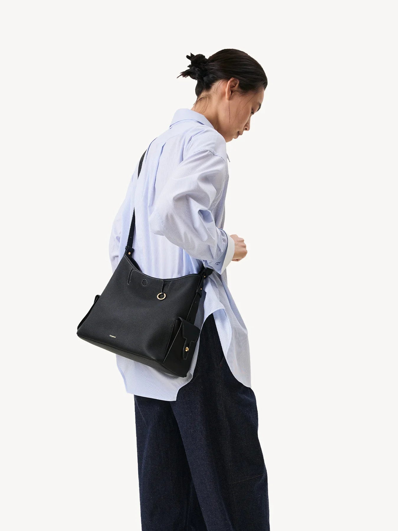 Medium Yore Hobo Bag - Onyx Grain