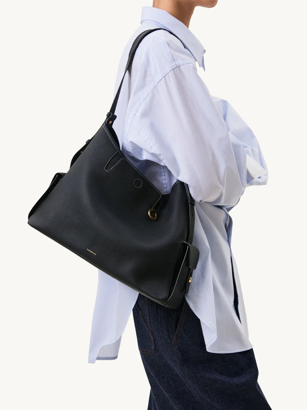 Medium Yore Hobo Bag - Onyx Grain