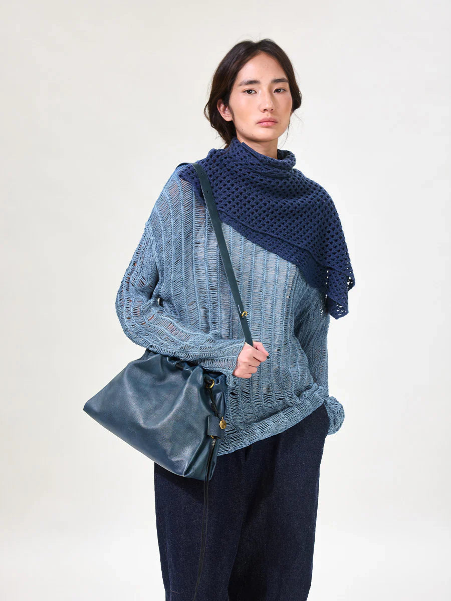 Small Gather Bag Set - Navy (Contrast Tone)
