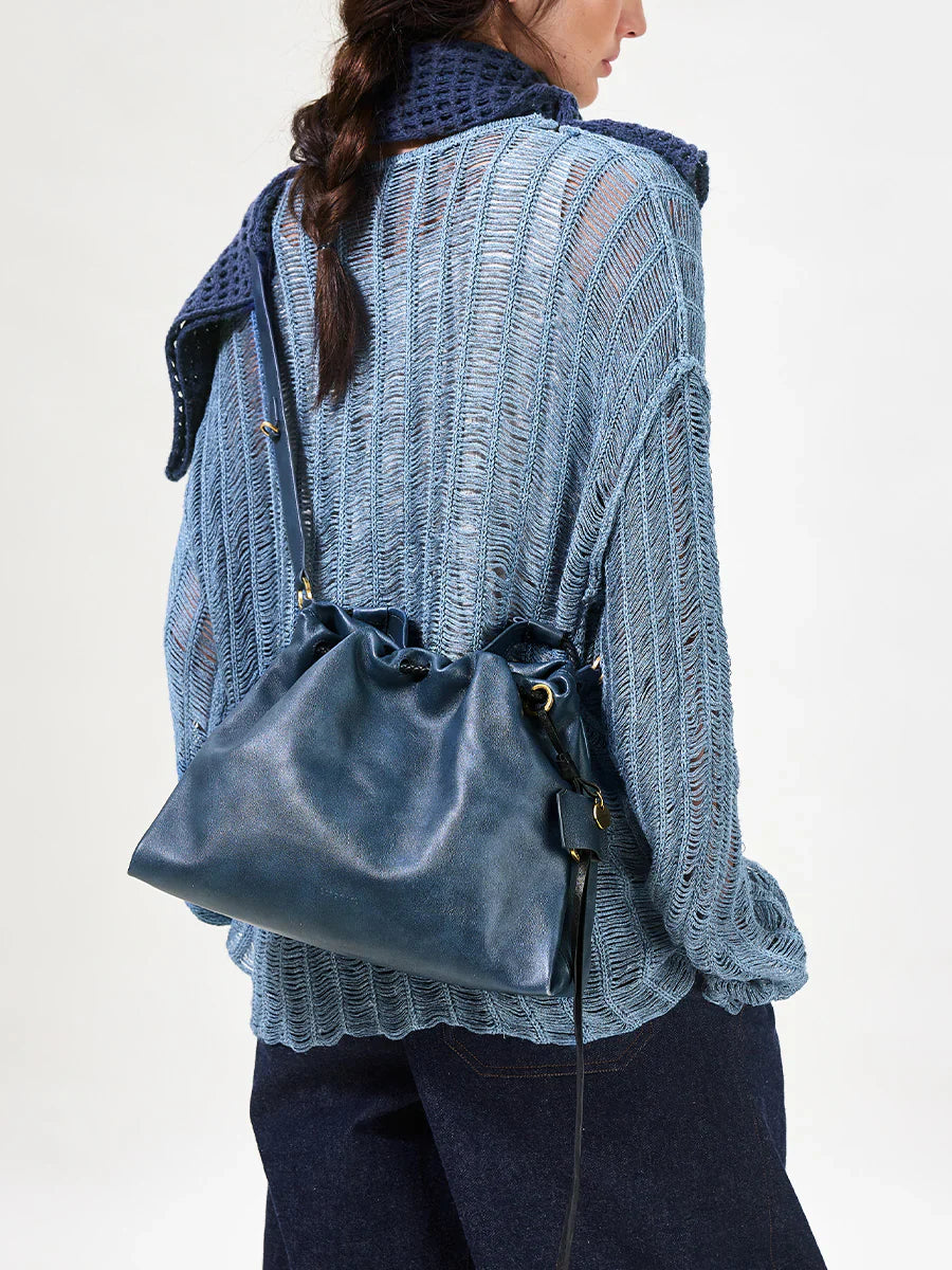 Small Gather Bag Set - Navy (Contrast Tone)
