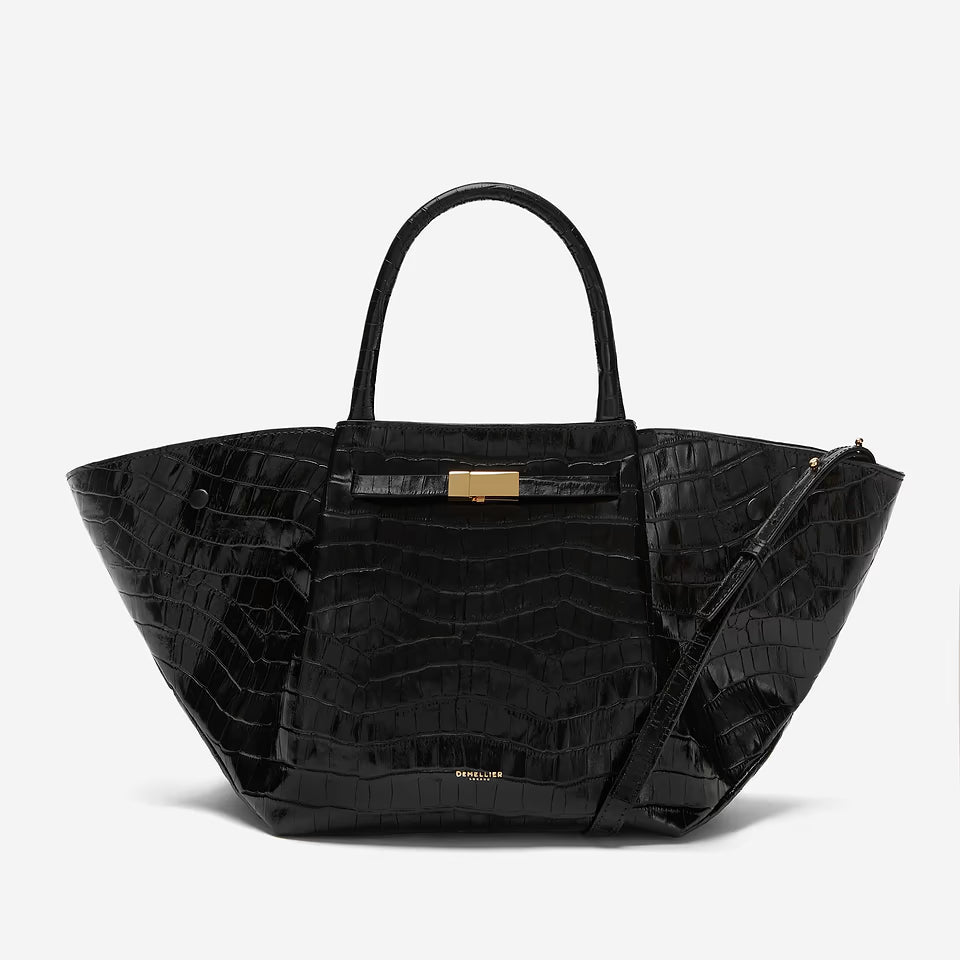 The Midi New York Croc Effect Black